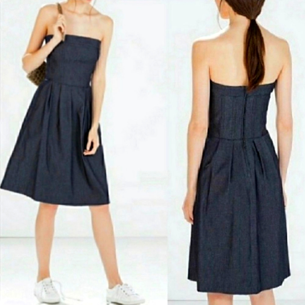 ZARA Denim Couture Strapless Denim Dress